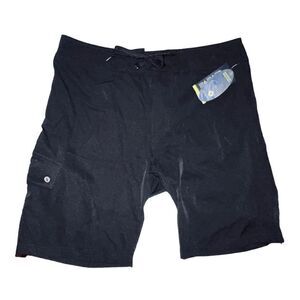 NWT Men's Xersion Quick Dri Wave Length Board Shorts Size 34 Black